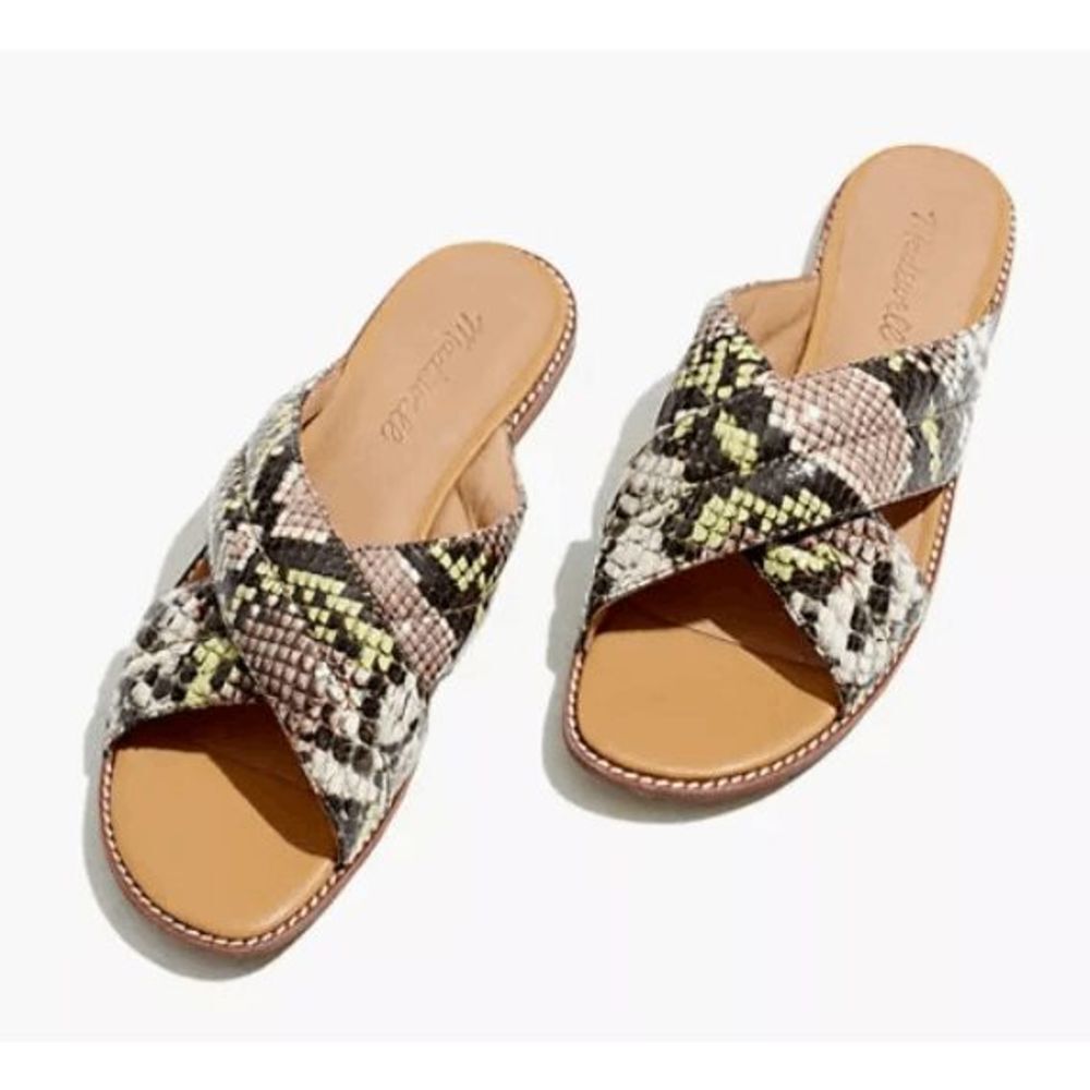 Madewell Skyler Slide Sandal in Snake Embossed Leather (9.5)- Sold out online